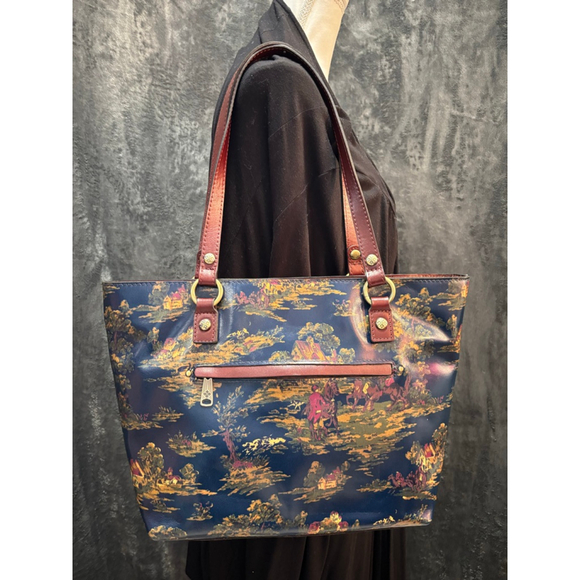 NWT Patricia Nash Kent Countryside Alessandro Genuine Leather/Faux Suede Tote - Picture 3 of 16